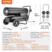 НЕМСКИ Дизелов Принудителен Въздушен Отоплител + ЛЕД ФЕНЕР