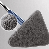 НЕМСКИ Триъгълен моп за почистване на 360°, Микрофибърни кърпи + ЛЕД ФЕНЕР