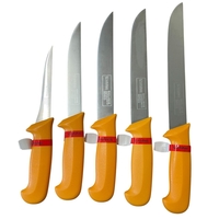 НЕМСКИ Комплект Професионални Месарски Ножове 5 броя STAHLMAYER Exclusive + Подарък + ЛЕД ФЕНЕР