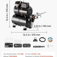 НЕМСКИ Комплект аерограф със 3 аерографа + ПОДАРЪК ЛЕД ФЕНЕР