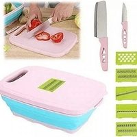 НЕМСКИ Многофункционална преносима купа-гевтир с дъска + ЛЕД ФЕНЕР