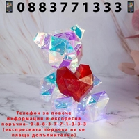 НЕМСКО Светеща декорация - Мече със сърце малко + ЛЕД ФЕНЕР.
