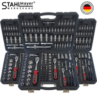 НЕМСКИ Куфар с инструменти 172ч Stahl Mayer Гедоре с 3бр тресчотка + ЛЕД ФЕНЕР