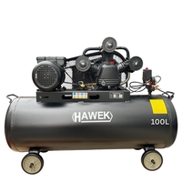 НЕМСКИ ПРОФЕСИОНАЛЕН КОМПРЕСОР ЗА ВЪЗДУХ 100 ЛИТРА МАСЛЕН HAWEK HW-3012 + ЛЕД ФЕНЕР