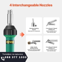 НЕМСКИ Пистолет за въздух и заваряване на пластмаса + ЛЕД ФЕНЕР