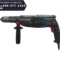 НЕМСКИ Ударен Перфоратор и Ъглошлайф 125мм 1600W къртач борашина + шлайф 1400W KRAFT + ЛЕД ФЕНЕР