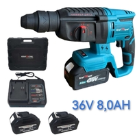 НЕМСКИ Акумулаторен Перфоратор Безчетков 36V 8,0AH KRAFTROYAL SDS PLUS Безжичен + ЛЕД ФЕНЕР