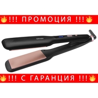 НЕМСКА Преса за коса Cemre, GoldMaster, Керамични кератинови плочи, Цифров дисплей, 59W + ЛЕД ФЕНЕР