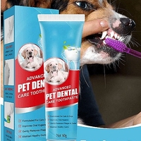 НЕМСКА Паста за зъби за почистване на кучешки зъби, Предназначена да помогне за предотвратяване на зъбен камък + ЛЕД ФЕНЕР