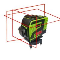 НЕМСКИ 4D Самонивелиращ Лазерен Нивелир 5V 6AH 4Д камери с 16 линии KRAFTROYAL и зелен лазер + Дистанционно и тринога стойка + ЛЕД ФЕНЕР