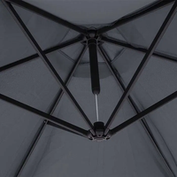 НЕМСКИ Градински Чадър Тип Камбана 3м С Манивела + ЛЕД ФЕНЕР