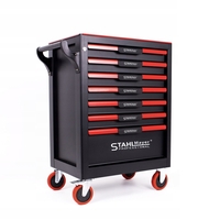 НЕМСКИ ШКАФ КОЛИЧКА ЗА ИНСТРУМЕНТИ със 7 ЧЕКМЕДЖЕТА STAHLMAYER – RED LINE + ЛЕД ФЕНЕР