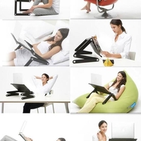 НЕМСКА Подвижна маса за лаптоп T8 алуминии + ЛЕД ФЕНЕР