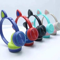 НЕМСКИ Музикални Светещи котешки слушалки за уши с Bluetooth + ЛЕД ФЕНЕР