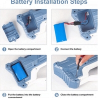 НЕМСКА Мощна електрическа водна пушка с голям резервоар, Обхват 8-9м + ЛЕД ФЕНЕР