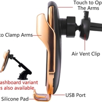 НЕМСКА Smart Line стойка за кола с безжично зареждане за телефон + ЛЕД ФЕНЕР