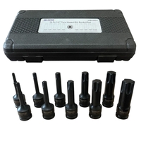 НЕМСКИ УДАРНИ БИТОВЕ КОМПЛЕКТ ВЛОЖКИ 1/2 – ТОРКС 10 ЧАСТИ HAWEK HW-2051 + ЛЕД ФЕНЕР