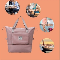 НЕМСКА Сгъваема чанта сак органайзер, Подходяща за ежедневна употреба, 2 джоба с цип + ЛЕД ФЕНЕР..