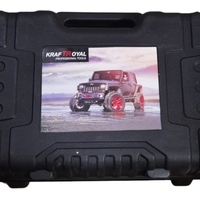 НЕМСКИ Компресор Двубутален за Помпане на Гуми с Led Фенер Маркуч за въздух Филитили и накрайници Комплект Пътна Помощ KRAFTROYAL + ЛЕД ФЕНЕР