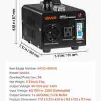 НЕМСКИ Трансформатор за преобразуване на напрежение + ЛЕД ФЕНЕР