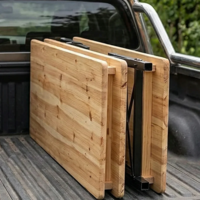 НЕМСКИ Сгъваем Дървен Градински Комплект – Маса с Две Пейки +ЛЕД ФЕНЕР