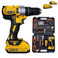 НЕМСКИ Акумулаторен Винтоверт + 111 части STAHLМAYER 36V 8,0AH Ударна Бормашина + ЛЕД ФЕНЕР