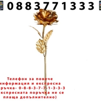 НЕМСКА Златна роза Golden Rose, 24Kарата, Кутия, Подаръчна торбичка + ЛЕД ФЕНЕР