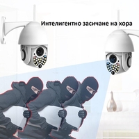 НЕМСКА ВОДОУСТОЙЧИВА WIFI FULL HD 2.0MP 17 LED 355° въртяща камера с Motion Tracking + ЛЕД ФЕНЕР