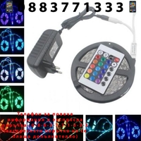 НЕМСКА LED ЛЕНТА ЦВЕТНА RGB - 5м. Водоустойчива + дистанционно + ЛЕД ФЕНЕР