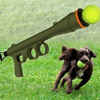 НЕМСКА Играчка за автоматично изстрелване на тенис топки, За домашни любимци + ЛЕД ФЕНЕР