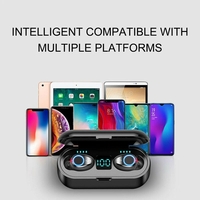 НЕМСКО F9 TWS Спортни безжични слушалки със сензорно управление /черни/ + ЛЕД ФЕНЕР