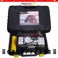 НЕМСКИ Компресор Двубутален за Помпане на Гуми с Led Фенер Маркуч за въздух Филитили и накрайници Комплект Пътна Помощ KRAFTROYAL + ЛЕД ФЕНЕР