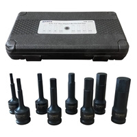 НЕМСКИ УДАРНИ БИТОВЕ КОМПЛЕКТ 1/2 – ШЕСТОГРАМ 8 ЧАСТИ HAWEK HW-2049 + ЛЕД ФЕНЕР