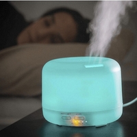 НЕМСКИ Арома дифузер, Овлажнител с многоцветни LED светлини, InnovaGoods, 400 ml, Бял + ЛЕД ФЕНЕР