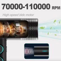 НЕМСКИ Професионален Сешоар VGR-401 – Черен С LED Дисплей