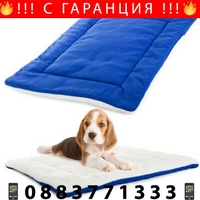 НЕМСКИ Кучешко легло диван от текстил, 54см x 44см x 2,5см, Синьо + ЛЕД ФЕНЕР