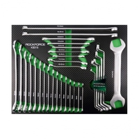 НЕМСКА Количка – ШКАФ С ИНСТРУМЕНТИ С 7 Чекмеджета – 5 пълни ROCKFORCE + ЛЕД ФЕНЕР