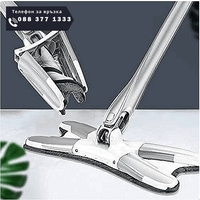 НЕМСКИ Моп с телескопична дръжка, TWIST AURORA, Изстискване от опашката, 130 см, 360 градуса + ЛЕД ФЕНЕР