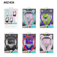 НЕМСКИ Музикални Светещи котешки слушалки за уши с Bluetooth + ЛЕД ФЕНЕР