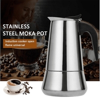 НЕМСКИ Италианска кафеварка инокс за 12 чаши кафе, 600мл, 3 части + ЛЕД ФЕНЕР