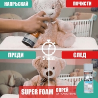 НЕМСКИ Спрей за почистване на тапицерии Super Foam + ЛЕД ФЕНЕР