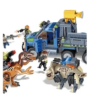 НЕМСКИ Конструктор Gudi, Clash of The Dinosaurs, Сблъсъкът на динозаврите, Модел 50505, 396 части + ЛЕД ФЕНЕР