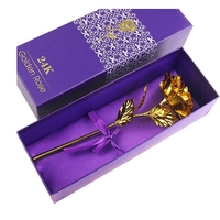 НЕМСКА Златна роза Golden Rose, 24Kарата, Кутия, Подаръчна торбичка + ЛЕД ФЕНЕР.