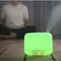 НЕМСКИ Арома дифузер, Овлажнител с многоцветни LED светлини, InnovaGoods, 400 ml, Бял + ЛЕД ФЕНЕР