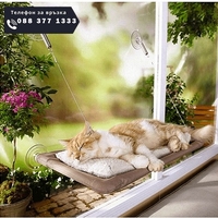 НЕМСКО Легло за котки тип хамак, Залепване с вакум вендузи + ЛЕД ФЕНЕР