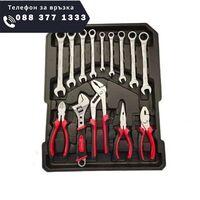 НЕМСКИ Куфар с Инструменти 499 части STAHLMAYER битове тресчотни отвертки шестограми + ЛЕД ФЕНЕР