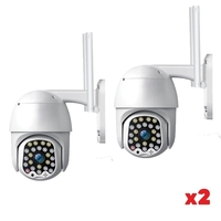 НЕМСКА Комплект 2 бр ВОДОУСТОЙЧИВА Wifi Full HD 2.0MP 23 LED 320° въртяща камера с Motion Tracking4 + ЛЕД ФЕНЕР