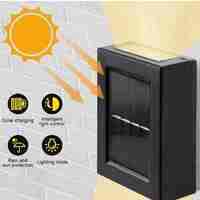 НЕМСКА Комплект сензорна соларна лампа за стена, Време на светене 6-10 часа, Черна, 3 броя + ЛЕД ФЕНЕР