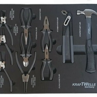 НЕМСКА Количка с инструменти 7 чекмеджета 6 пълни Шкаф KrafTWelle + ЛЕД ФЕНЕР