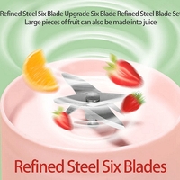 НЕМСКИ Мини преносим блендър с 6 остриета, Формата на шише, Капацитет 600 мл. + ЛЕД ФЕНЕР